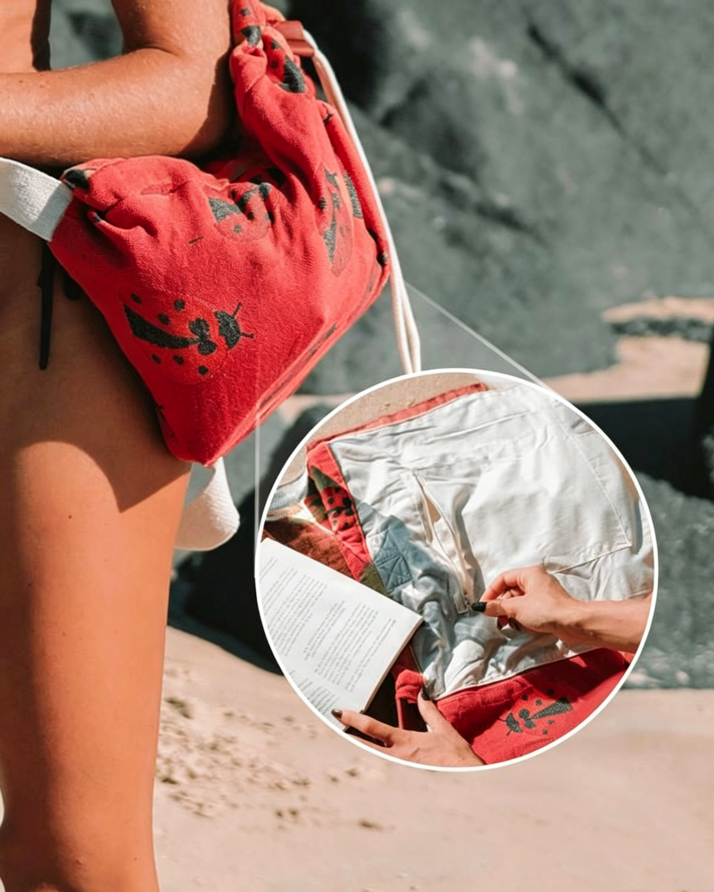 ⏰LAST DAY 49% OFF - 🏖️2-in-1 Convertible Towel & Backpack with Inner Zip Pocket & Sand-Repelling Fabric