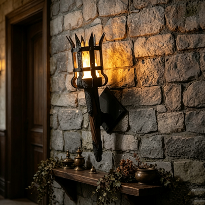 Medieval Torch Wall Sconce: Battery LED Realistic Candle Light with Remote