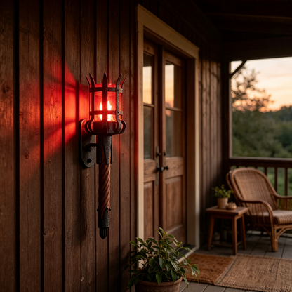 Medieval Torch Wall Sconce: Battery LED Realistic Candle Light with Remote