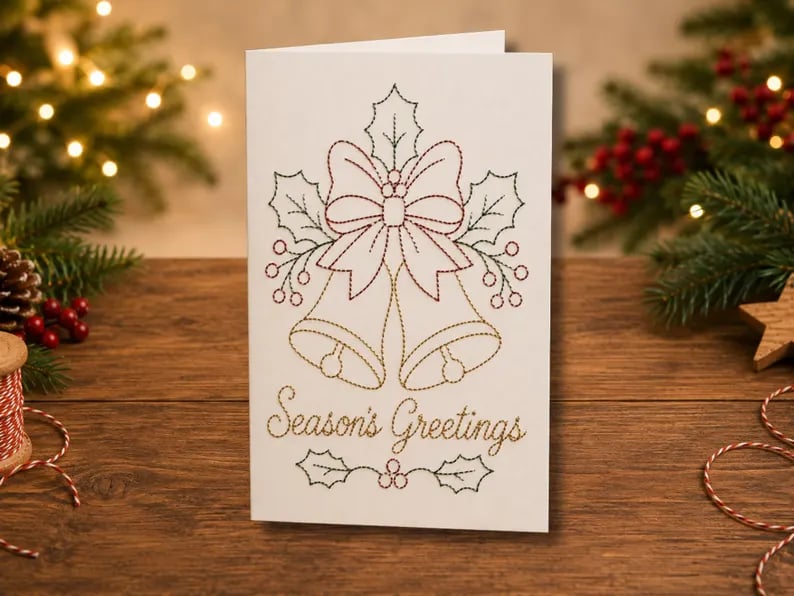 🔥LAST DAY 50% OFF - 🌲 🪡 Christmas Hand Embroidery Card DIY Kit | Stitch Your Way Into the Christmas Spirit ✨ 🎁