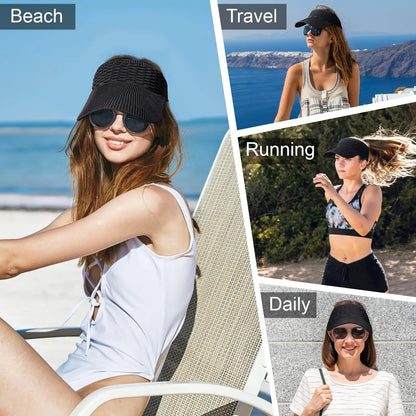 🌓Last Day 49% OFF-👒 2-Pack Women's High Ponytail Sun Visor Hats