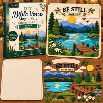 ✝️✨ Bible Verse Magic Felt Sticker Art DIY Kit – Beginner-Friendly Christian Craft 🙏🌿