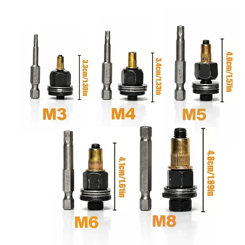 🏆Head Rivet Nut Tool, M3 M4 M5 M6 M8 Rivnut Kit, Carbon Steel Rivnut Set, Threaded Rivet Nut Kit, Manual Riveter Rivnuts Tool Accessory for Automotive Repair Warehouses