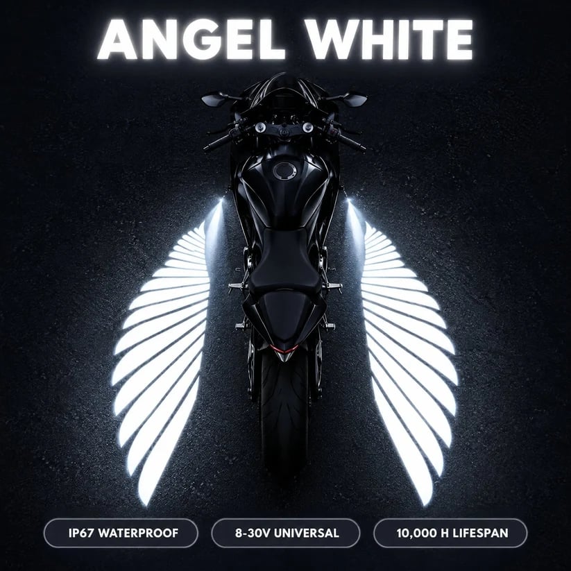 ⏰ LAST DAY 49% OFF 🏍️ Angel Wing Motorcycle LED Projector Lights (1 Pair)