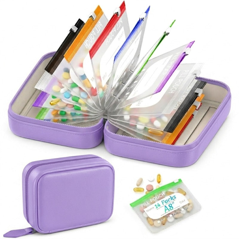 Waterproof pillbox A8 binder set, travel medicine bag