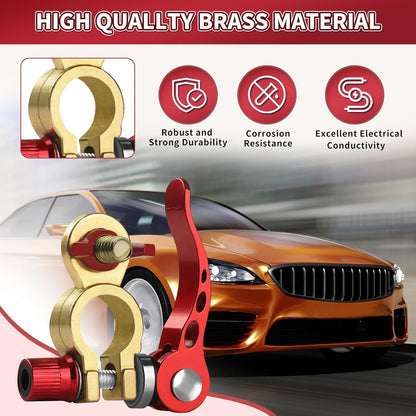 🔥LAST DAY 49% OFF - 🚗🔋Battery Terminal Connectors 1 Pair, Battery Terminals Brass (M8 x 25mm Bolt)