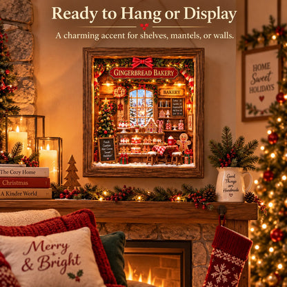🎄 Gingerbread Bakery DIY Miniature Shadow Box Kit-Buy 2 Free Shipping