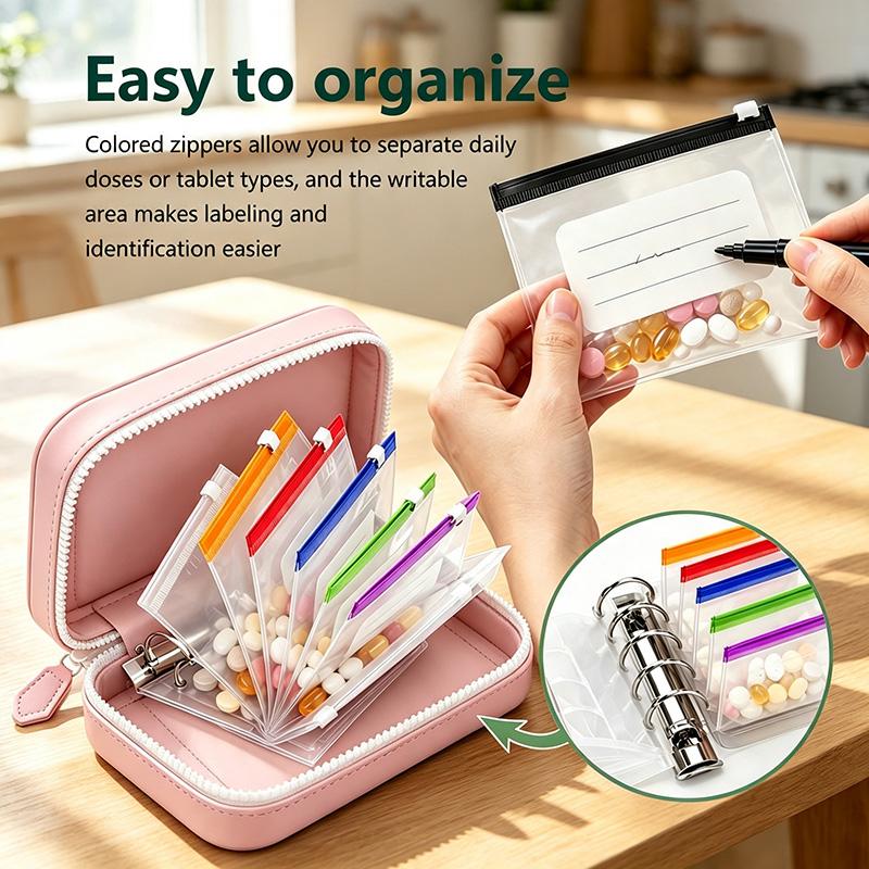 💊A8 Waterproof Pill Pouch Set – 7 to 14 Days of Meds & Vitamins💧Waterproof & Crush-Resistant Shell