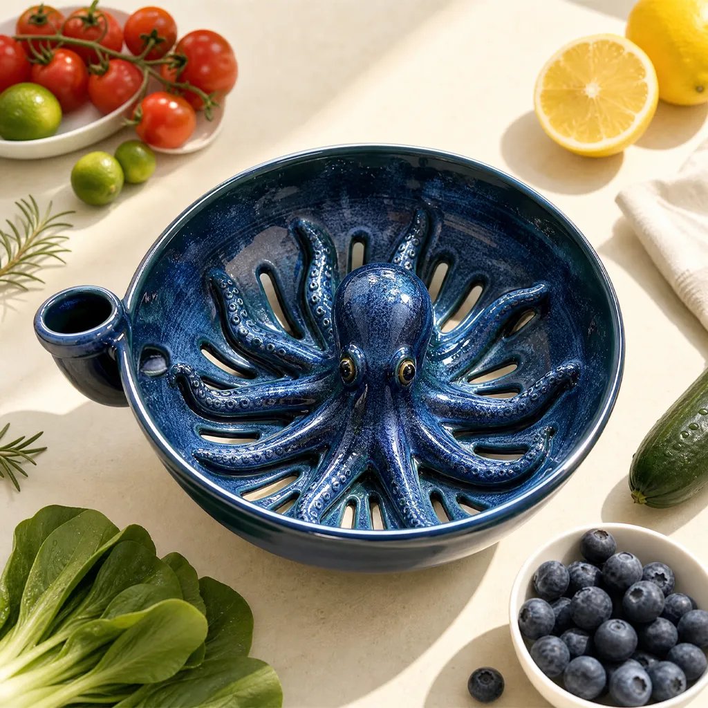 🔥Last Day 49% OFF-Bold Indigo Octopus Berry Colander