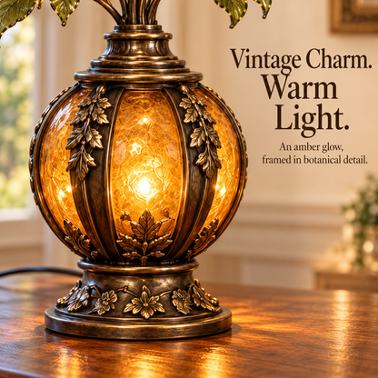 🌹The Secret Garden – Vintage Rose & Cardinal Table Lamp 🐦