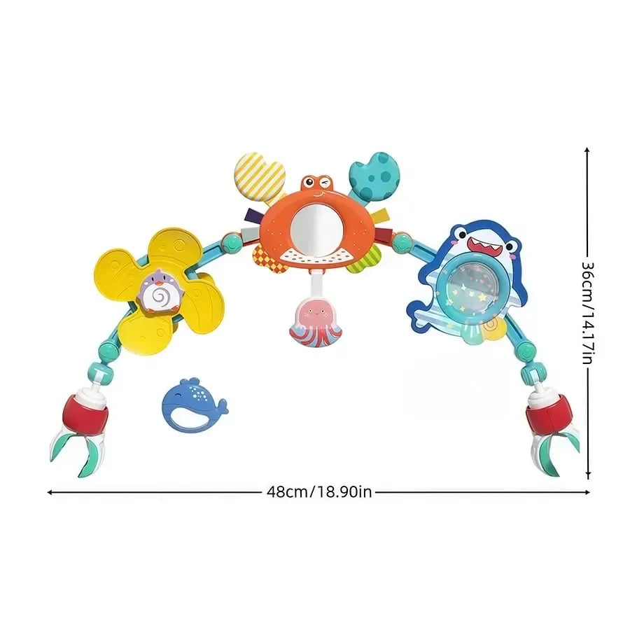 🎁Perfect Gift for Kids🎁Baby Stroller Hanging Toy, Multifunction Interactive Play Sensory Toy for Early Learning and Baby Entertainment