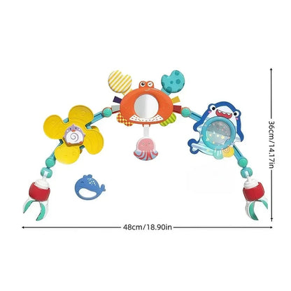 🎁Perfect Gift for Kids🎁Baby Stroller Hanging Toy, Multifunction Interactive Play Sensory Toy for Early Learning and Baby Entertainment
