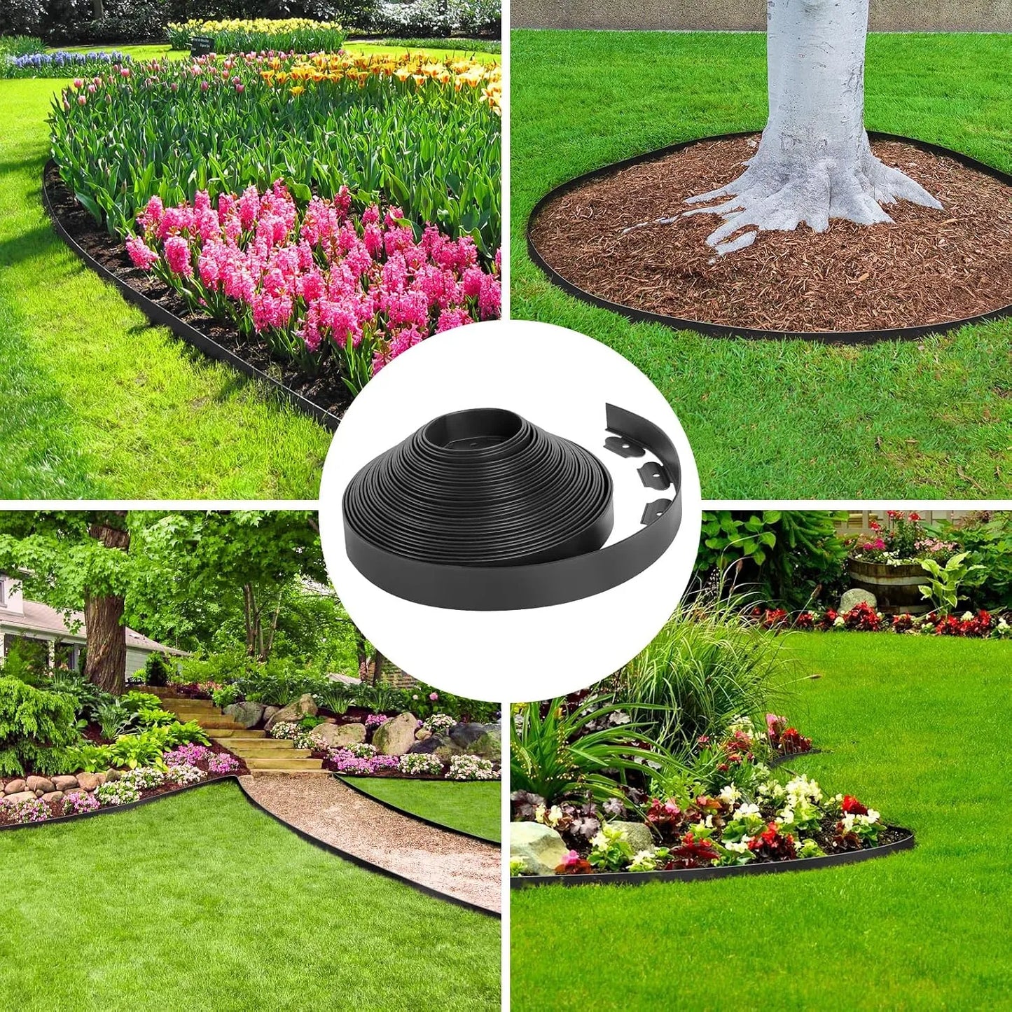 🏠🌿Instantly Upgrade Your Garden Borders — 16.5 FT No-Dig Landscape Edging Kit with 15 Stakes