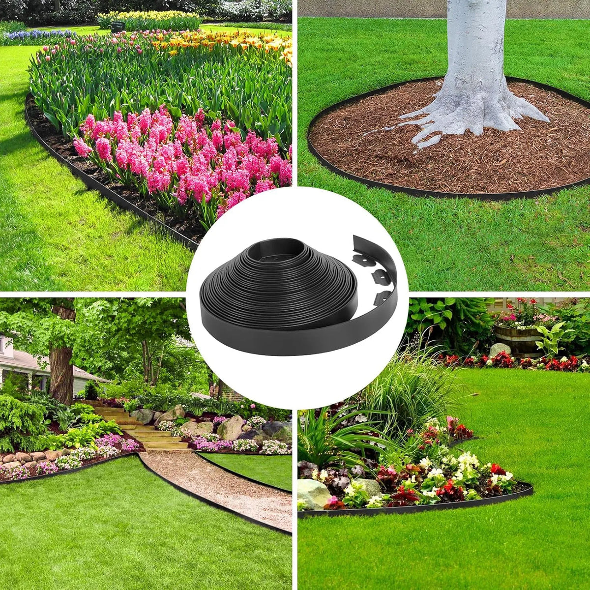 🏠🌿Instantly Upgrade Your Garden Borders — 16.5 FT No-Dig Landscape Edging Kit with 15 Stakes