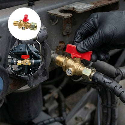 Heavy-Duty Self-Venting Brass Air Cut-Off Valve (M18 x 1.5 Threads, One-Way Exhaust)