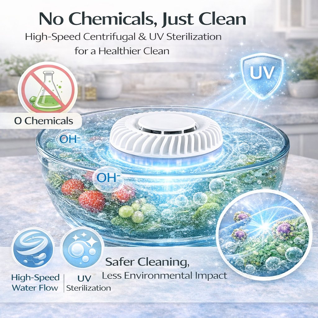 🥬 Fruit & Vegetable Washer – Removes Pesticides & Bacteria, No Chemicals Needed