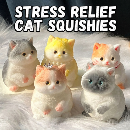 🎨🐾Soft and Cuddly Cat – Stress-Relief Squeezable Toy
