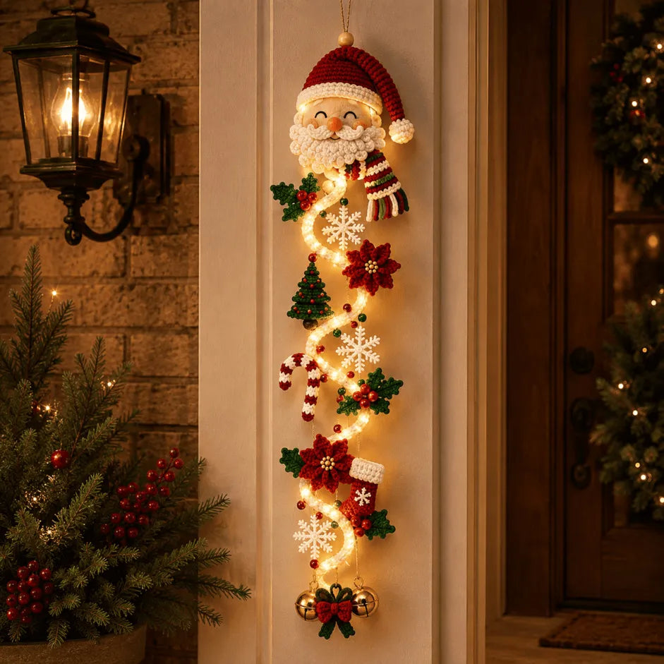 🎄Light-Up Christmas Door Hanger – 6 Festive Designs with Warm Holiday Glow ✨