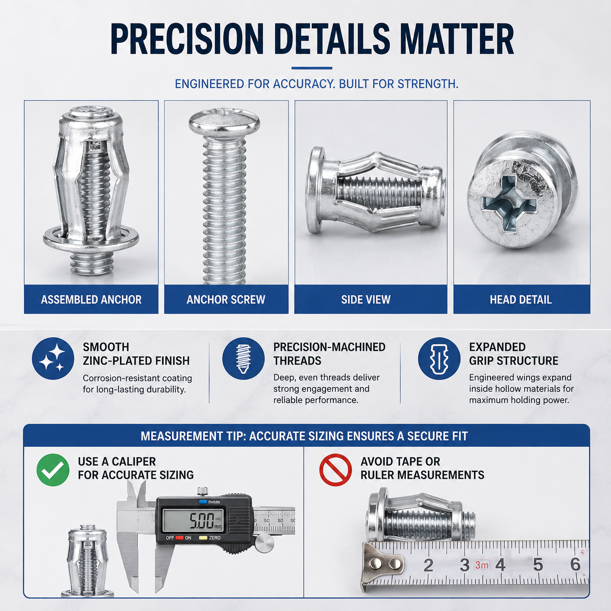 🔧 New Galvanized Hollow Wall Petal Nut – Fast Expansion & Reliable Hold