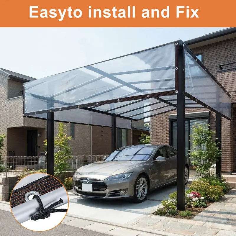 ⚡Clear Waterproof PE Tarp, Transparent Outdoor Cover with Metal Grommets