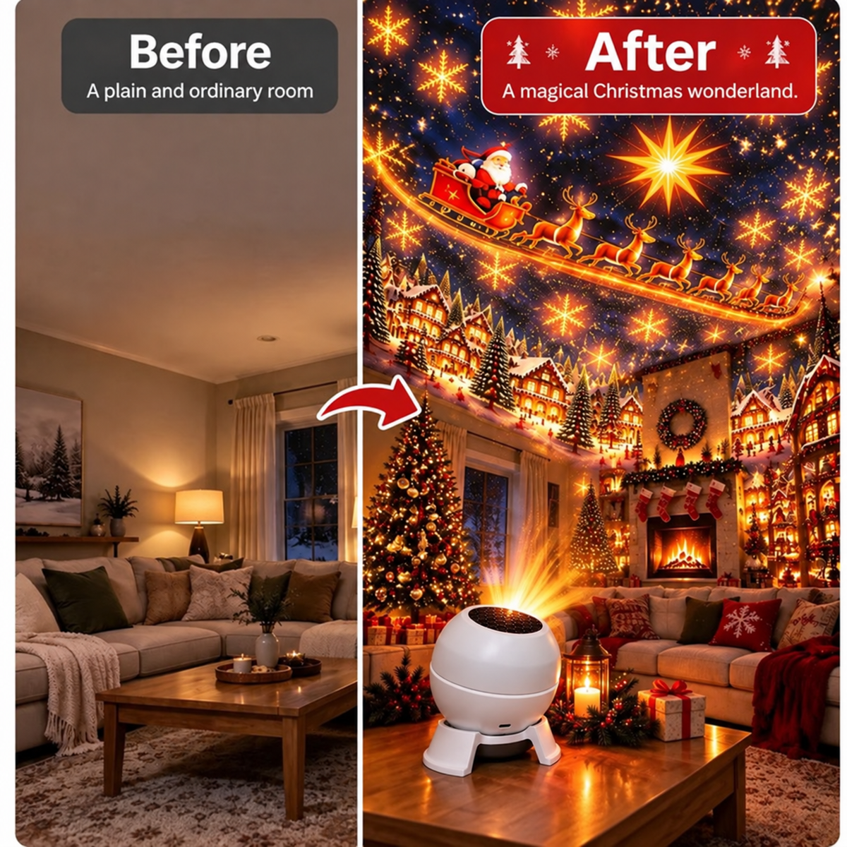 Turn Any Room Into a Christmas Wonderland – Holiday Projection Night Light