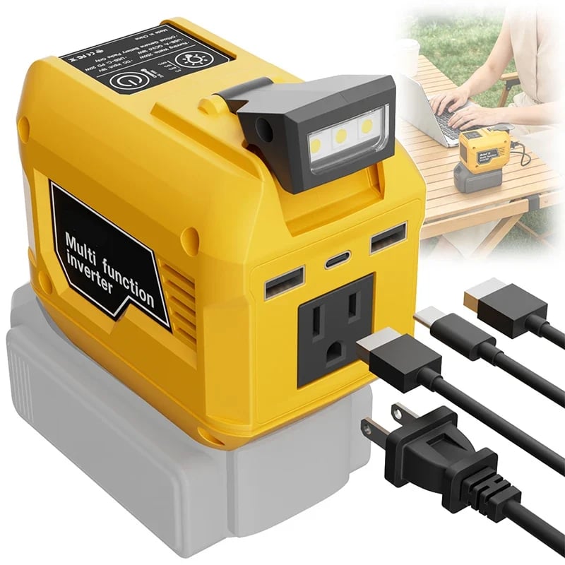 🔥250W Portable Power Inverter – Turn 18V–21V Tool Batteries Into 220V AC Power 🔋