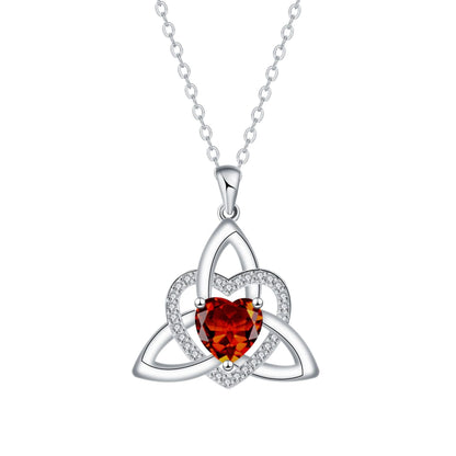 Birthstone Celtic Trinity Knot Heart Necklace✨ Heart Shape Celtic Trinity Knot Birthstone Pendant