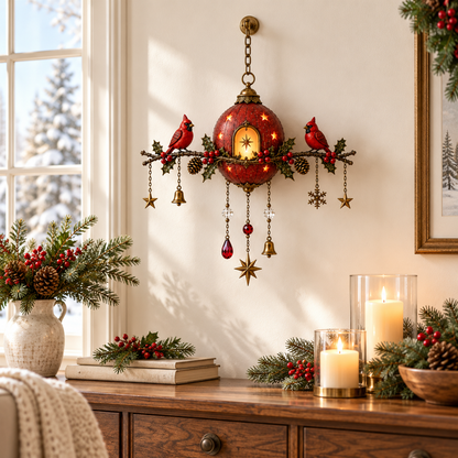 🔥Last Day 49% OFF-Cardinal Christmas Candlelight Wall Hanging✨