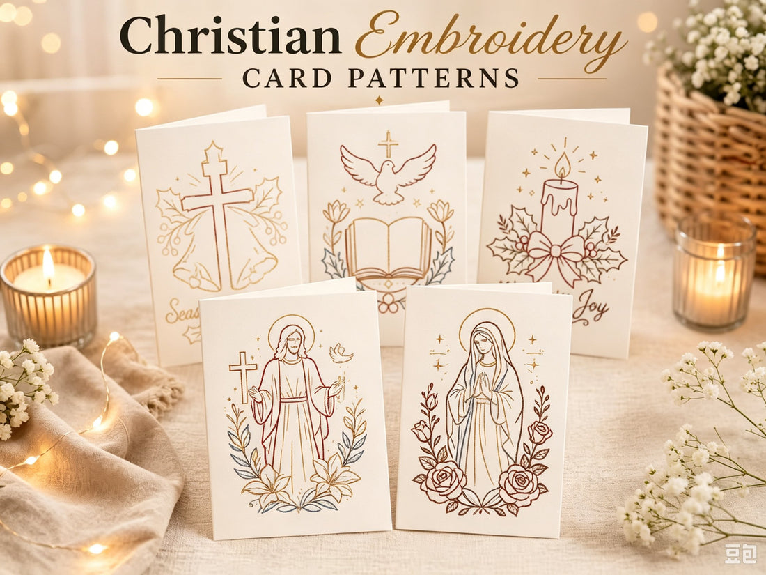 Christian embroidery card pattern set