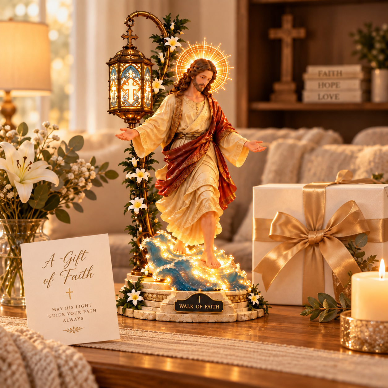Walk by Faith Christian gift scene