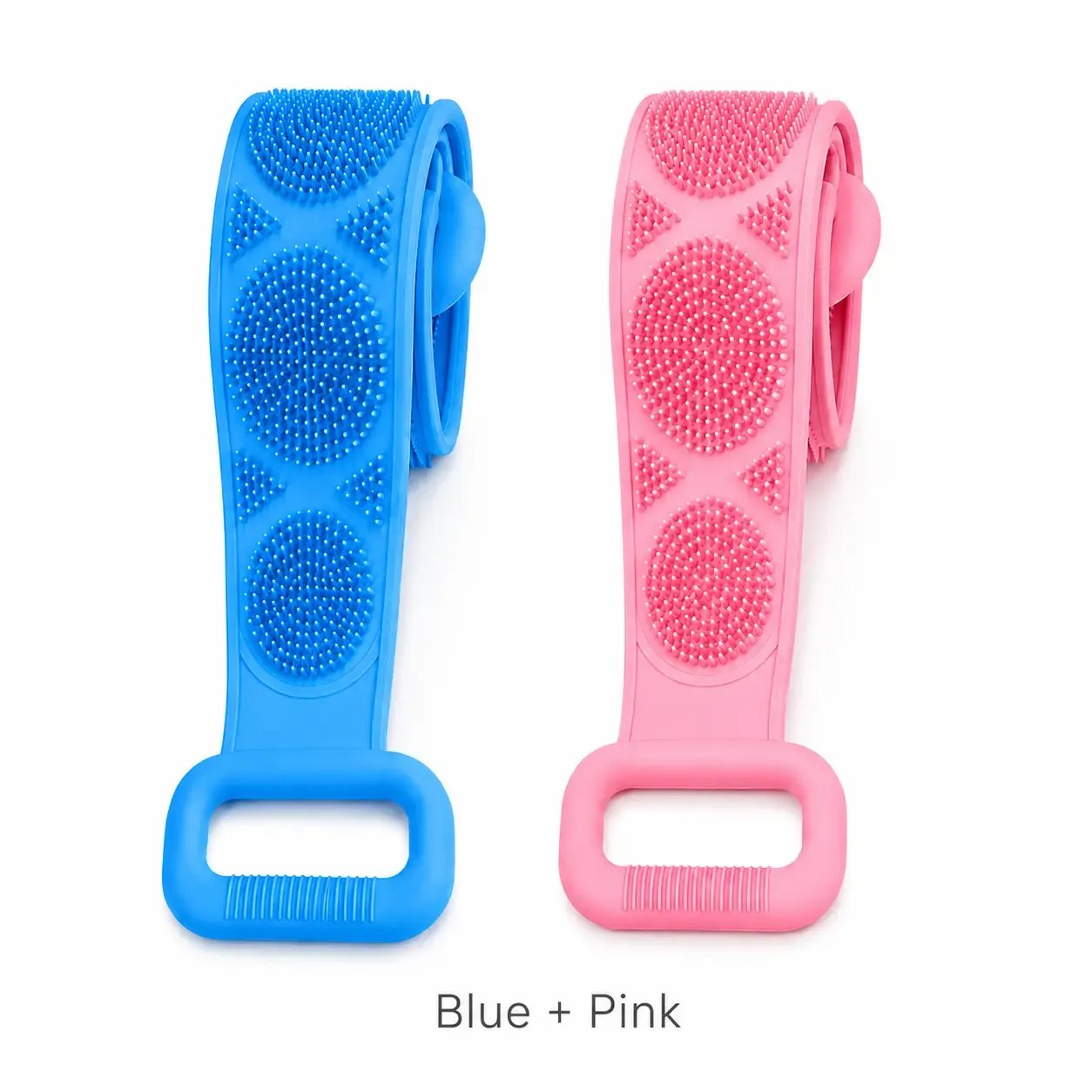 🚿🛁 Silicone Shower Back Scrubber Belt – Double-Sided Exfoliating Shower Body Brush with Mesh Sponge for Deep Cleaning