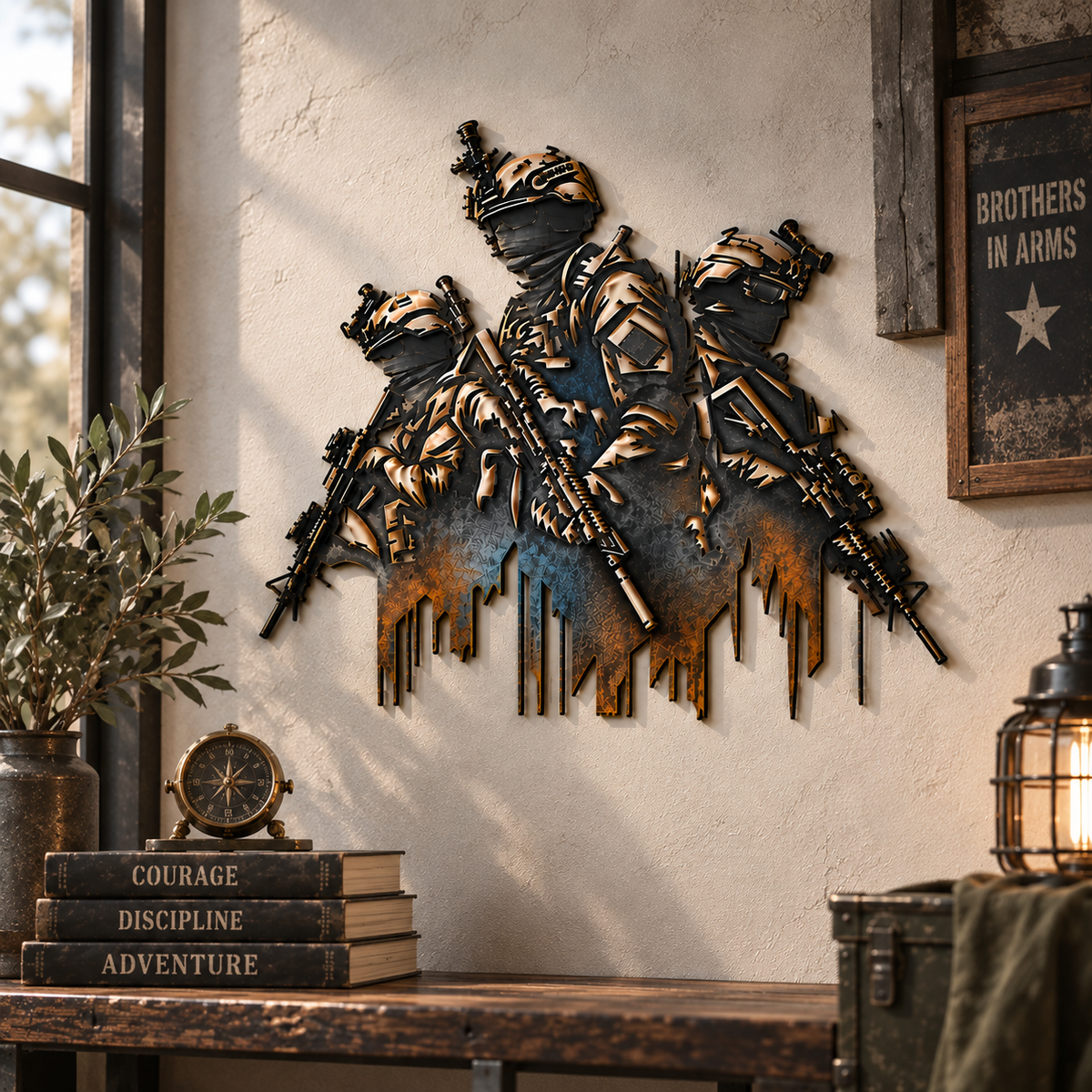 Detailed Brothers in Arms Military Wall Art