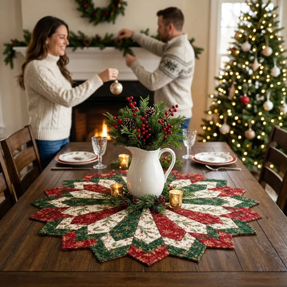 🎄 Holiday Star Table Topper Quilt Template Set ⭐🧵 – DIY Christmas Quilting Pattern