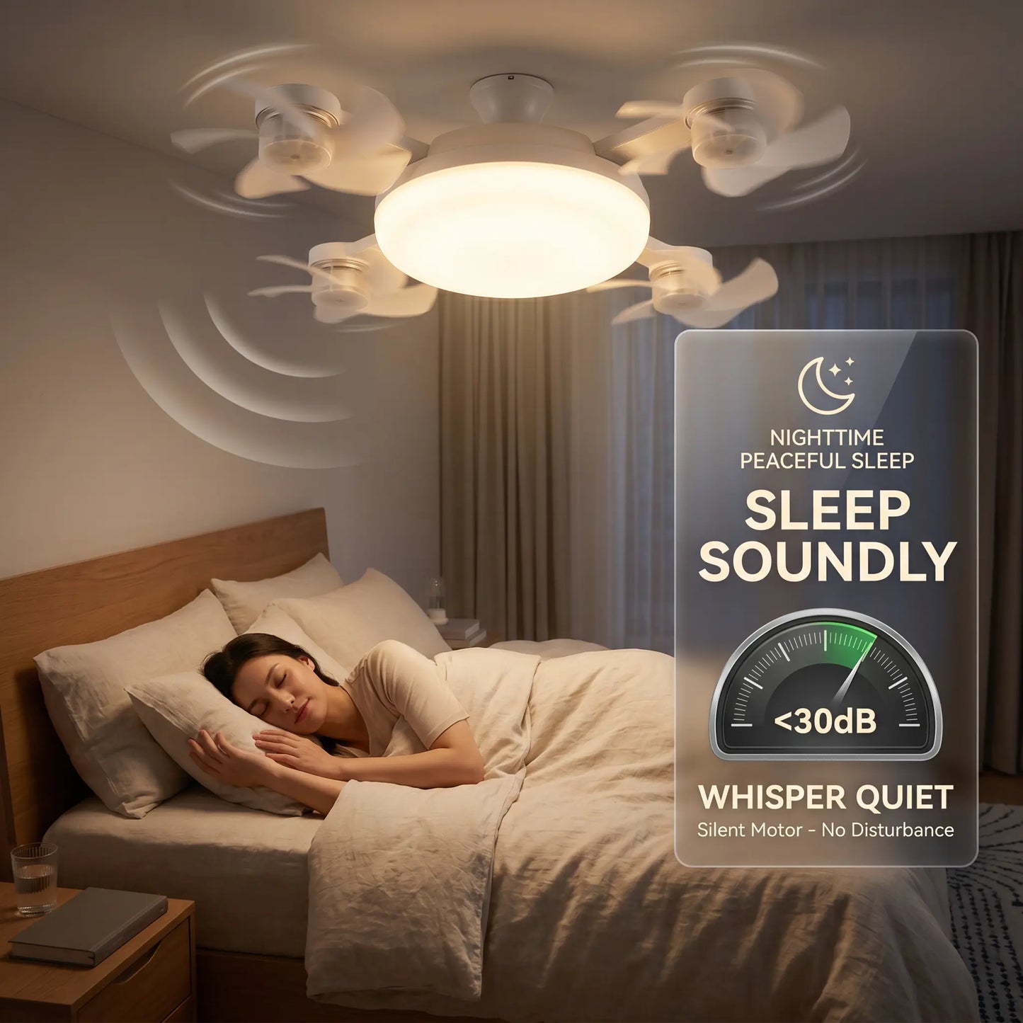 💡 E27 Socket Ceiling Fan Light – 2-in-1 LED Fan Bulb with Remote Control for Bedroom, Kitchen & Home Cooling