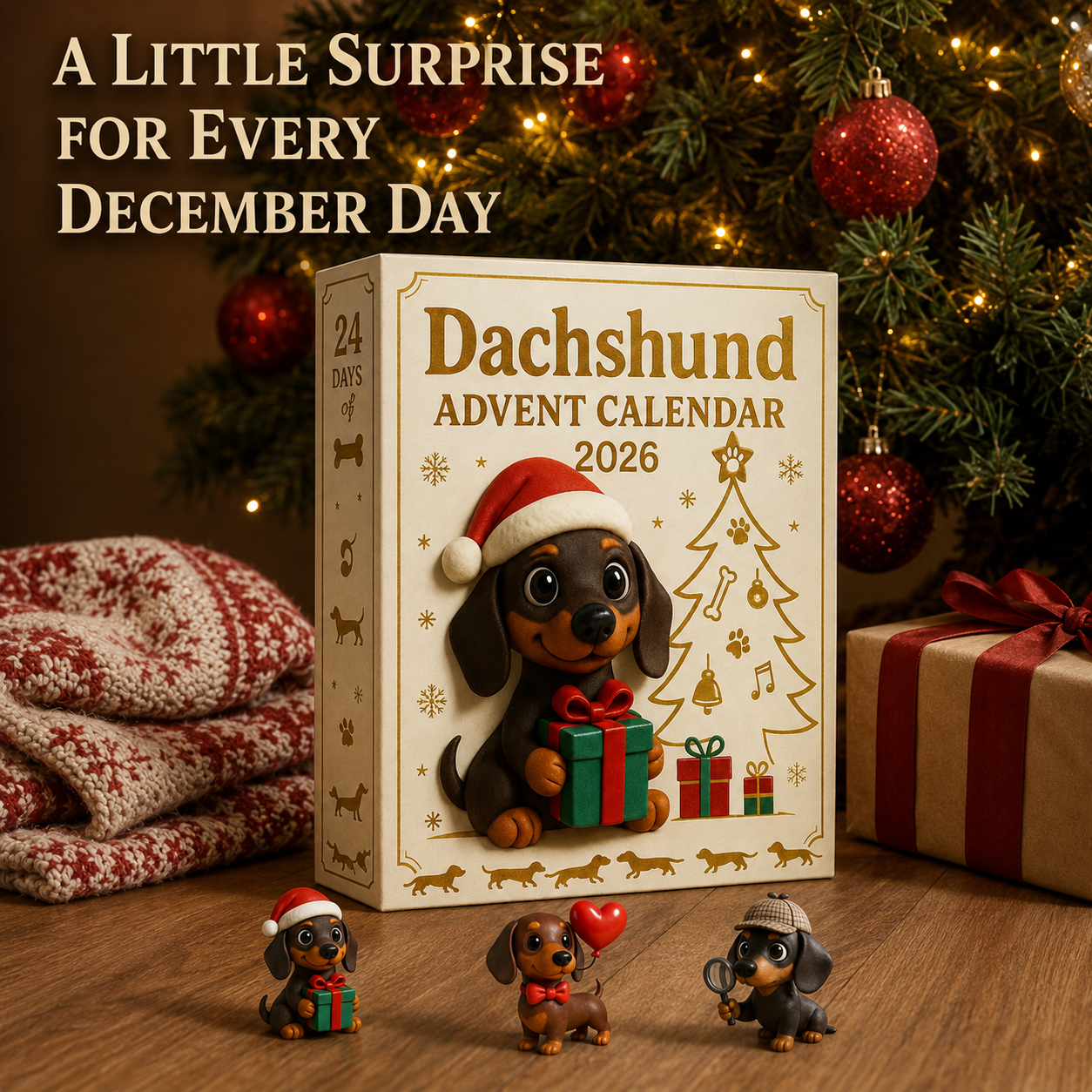 【Last Hour 50% Off】🎁2026 Dachshund Advent Calendar Blind Box💕🐶