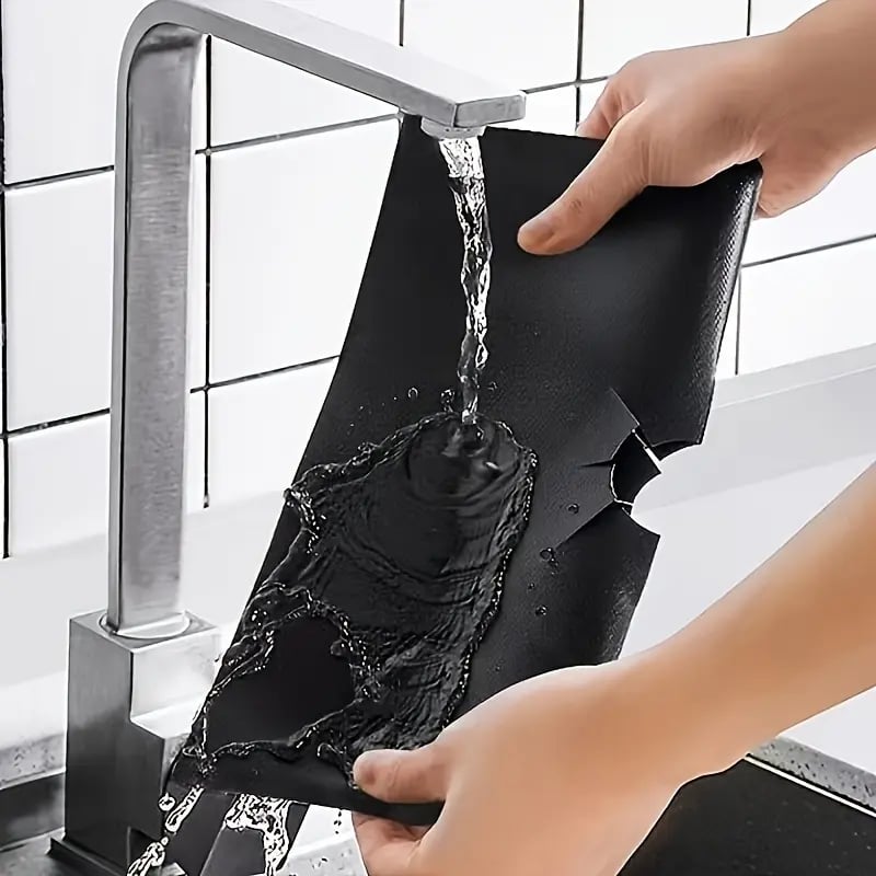 🧽4-Piece Reusable Non-Stick Gas Stove Burner Covers – Heat-Resistant & Washable