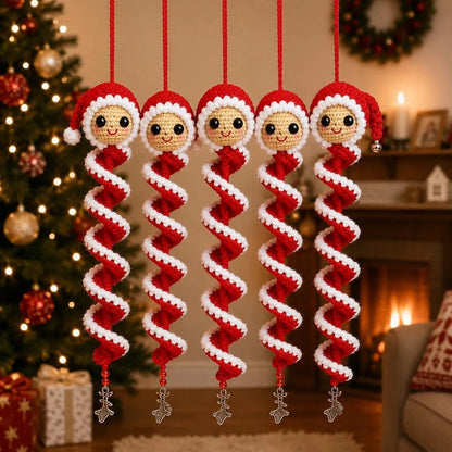 ☃️ Crochet Snowman Spiral Ornament DIY Kit | Complete Beginner-Friendly Set with Soft Yarn, Crochet Hook, Festive Beads, Snowflakes & Step-by-Step Guide 🧶🎄✨