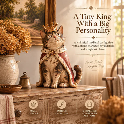 👑 Medieval Cat Court Figurines | 5 Vintage-Inspired Royal Characters for Shelves, Mantels & Cat Collectors 🐈