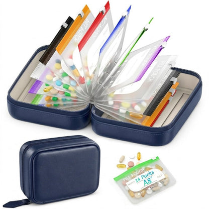 Waterproof pillbox A8 binder set, travel medicine bag