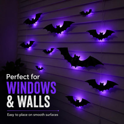 🎃Halloween Pre-sale🎃3D Bat Light Design LED Decorations 12pcs/24pcs Set