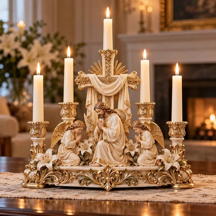 💯✨🕯️ Light of His Presence — Sacred Christian Candleholder ✝️🤍