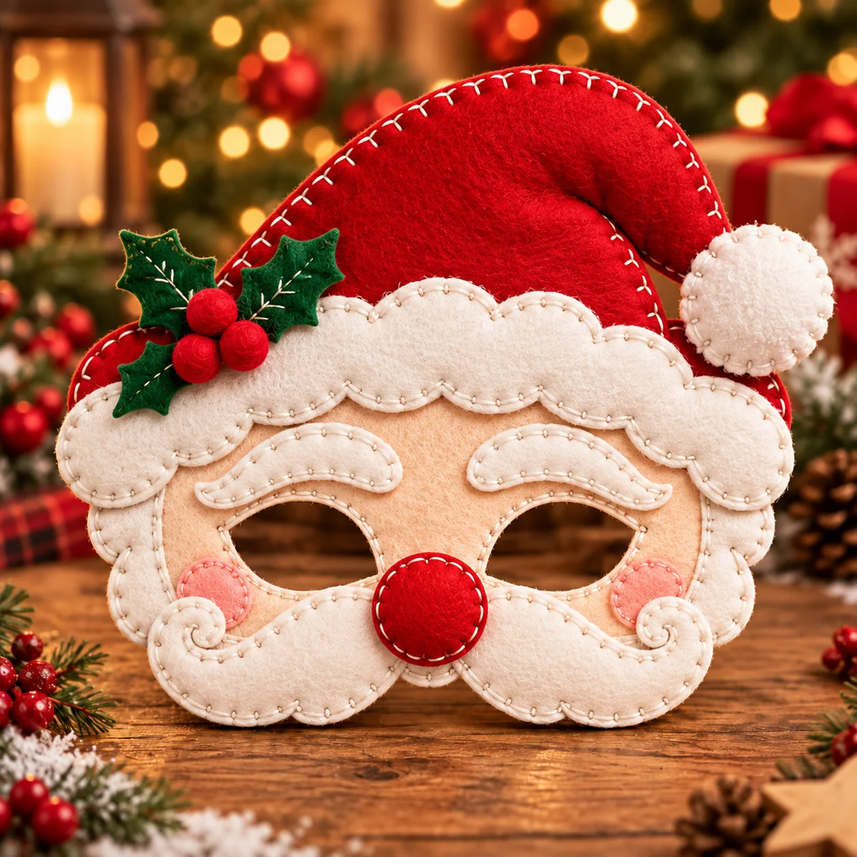 🎄 Handmade Christmas Felt Masks | Cute Holiday Party Costumes & Festive Dress-Up Accessories
