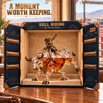 🤠 Eight Seconds Bull Rider Whiskey Decanter — Las Vegas 2026 Limited Custom Edition