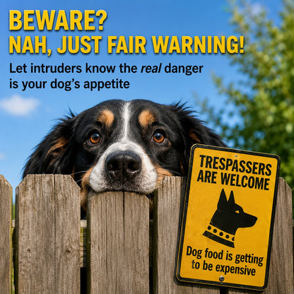 😂 Limited-Time Sale 49% OFF —  Funny Dog Warning Sign丨Trespassers Welcome 🐕