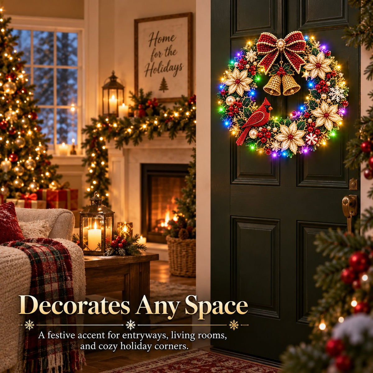 🎄💎 Sparkle & Glow Christmas Craft Art – LED Beaded Holiday Display Kit