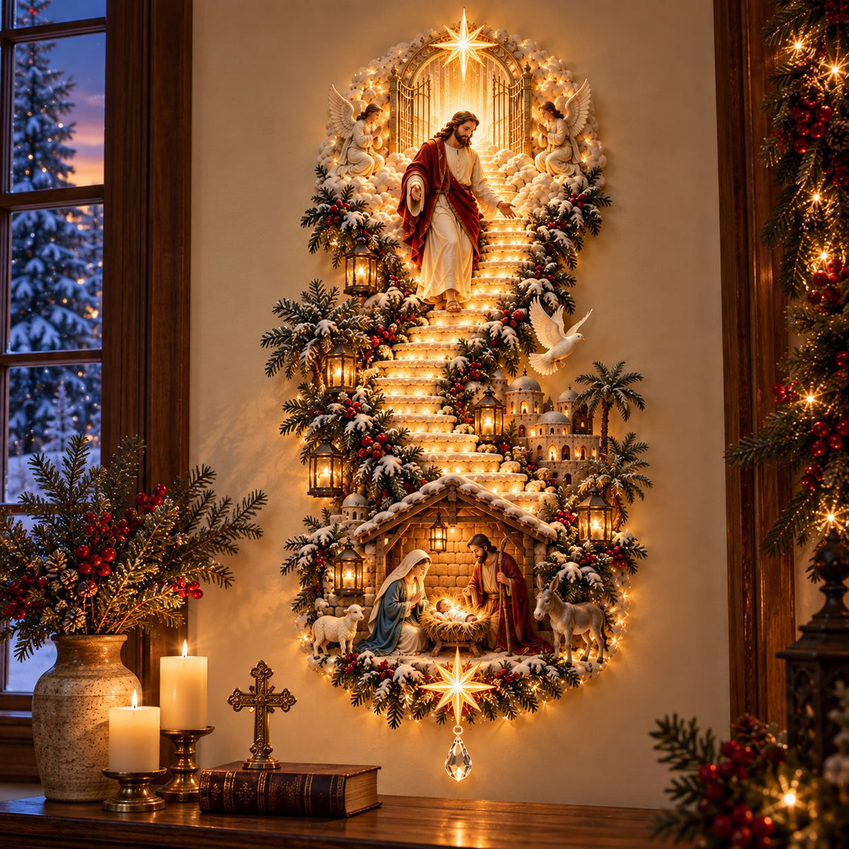 ✨ 60%OFF ONLY TODAY✨ Jesus Light of Heaven Christmas Wall Hanging✝️