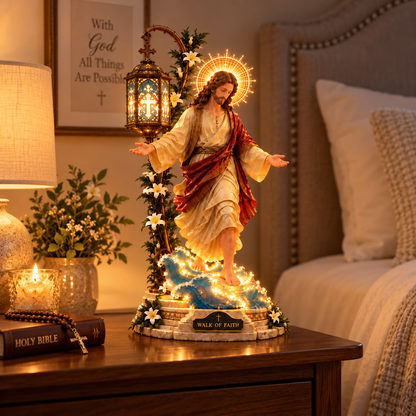 ✨Walk by Faith™ Illuminated Jesus Walking on Water Sculpture