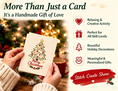 🔥LAST DAY 50% OFF - 🌲 🪡 Christmas Hand Embroidery Card DIY Kit | Stitch Your Way Into the Christmas Spirit ✨ 🎁