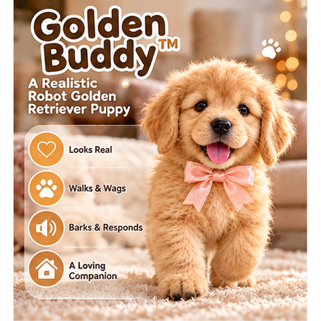 🎄49% OFF🐕🐾 Golden Buddy™ Realistic Robot Golden Retriever Puppy