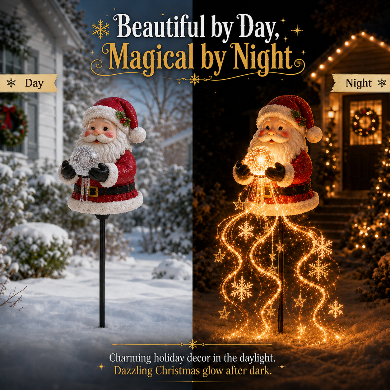 🎄49% OFF🎄 Santa Magic Fountain™ – Flowing Snowflake LED Christmas Garden Light ❄️